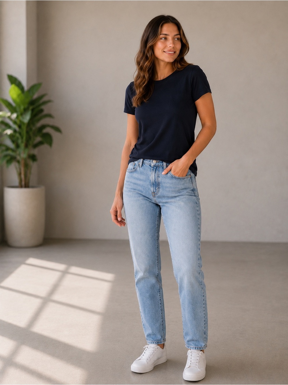 Buffalo David Bitton Light Wash Mom Jeans High Rise Straight Leg Denim